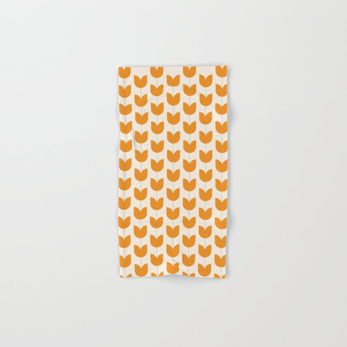 Spring Tulips V Orange Mid Century Flowers Bath Towel Gallery Image 1