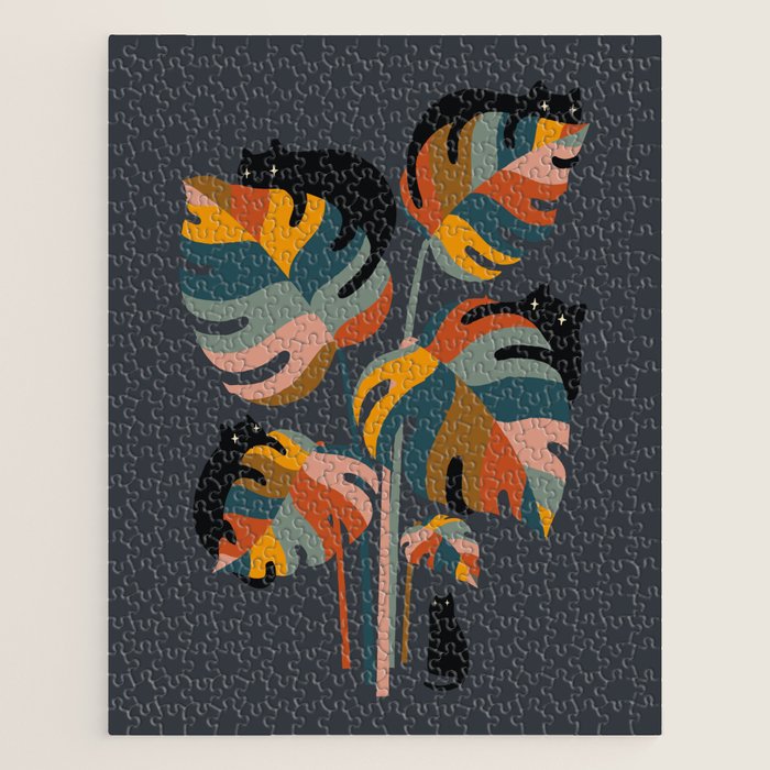 Cat and Plant 11 (Black Cats) Jigsaw Puzzle Gallery Image 1