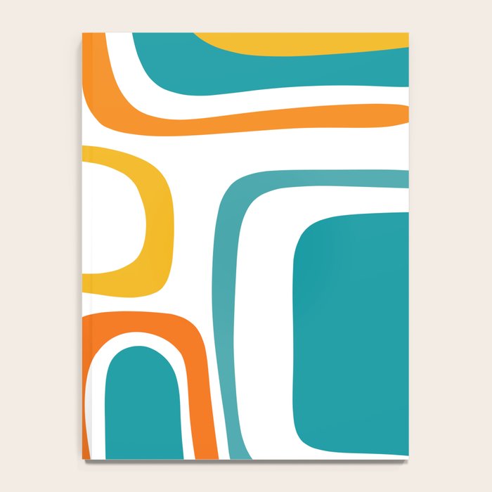 Palm Springs Mid Century Modern Abstract Pattern Orange Mustard Turquoise White Notebook Gallery Image 4