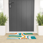 Palm Springs Mid Century Modern Abstract Pattern Orange Mustard Turquoise White Welcome Mat Gallery Image 3