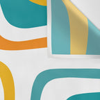 Palm Springs Mid Century Modern Abstract Pattern Orange Mustard Turquoise White Wall Tapestry Gallery Image 3