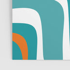 Palm Springs Mid Century Modern Abstract Pattern Orange Mustard Turquoise White Poster Gallery Image 3
