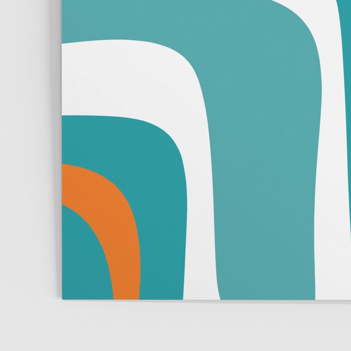 Palm Springs Mid Century Modern Abstract Pattern Orange Mustard Turquoise White Poster Gallery Image 3
