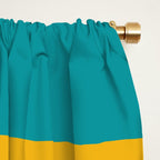 Palm Springs Mid Century Modern Abstract Pattern Orange Mustard Turquoise White Window Curtain Gallery Image 2