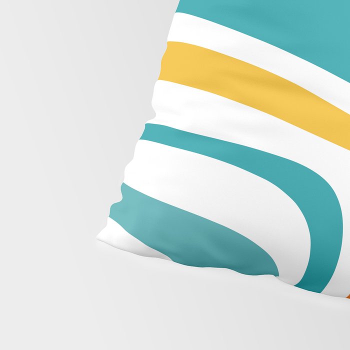 Palm Springs Mid Century Modern Abstract Pattern Orange Mustard Turquoise White Pillow Sham Gallery Image 4