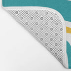 Palm Springs Mid Century Modern Abstract Pattern Orange Mustard Turquoise White Bath Mat Gallery Image 2