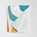 Palm Springs Mid Century Modern Abstract Pattern Orange Mustard Turquoise White Throw Blanket Gallery Image 3