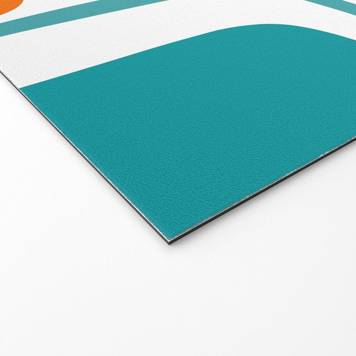 Palm Springs Mid Century Modern Abstract Pattern Orange Mustard Turquoise White Welcome Mat Gallery Image 2