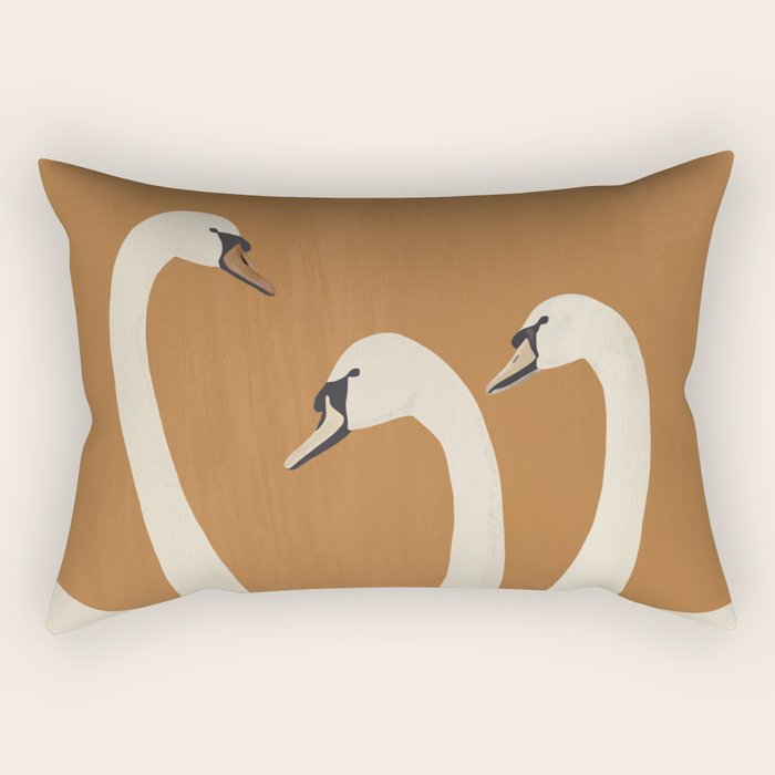White Swans 2 Rectangular Pillow Gallery Image 2