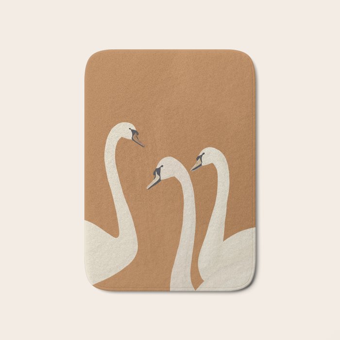 White Swans 2 Bath Mat Gallery Image 1