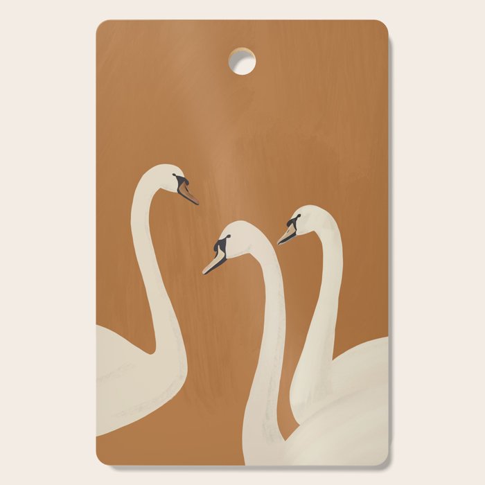 White Swans 2 Cutting Board Gallery Image 1