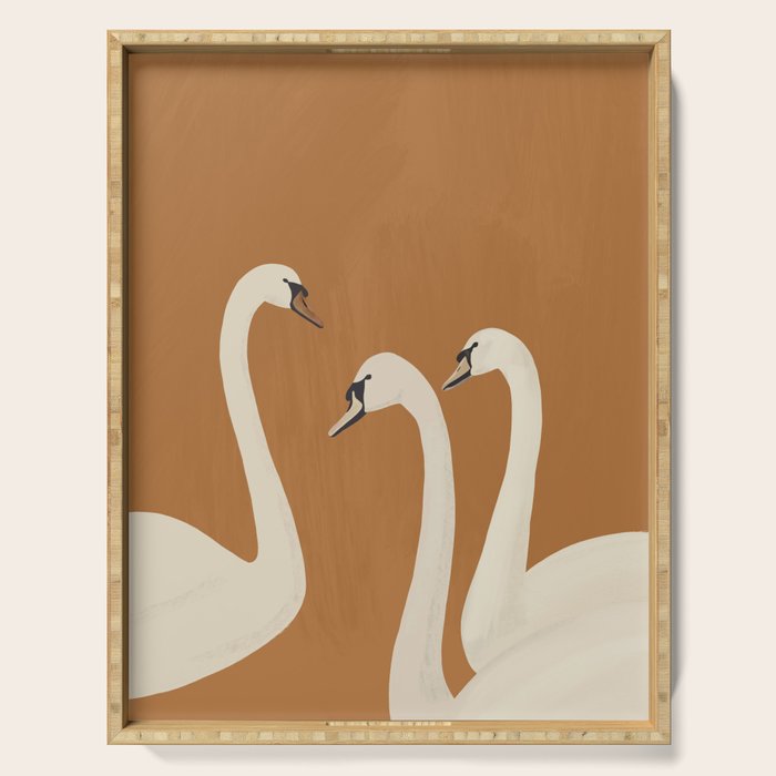 White Swans 2 Serving Tray Gallery Image 1