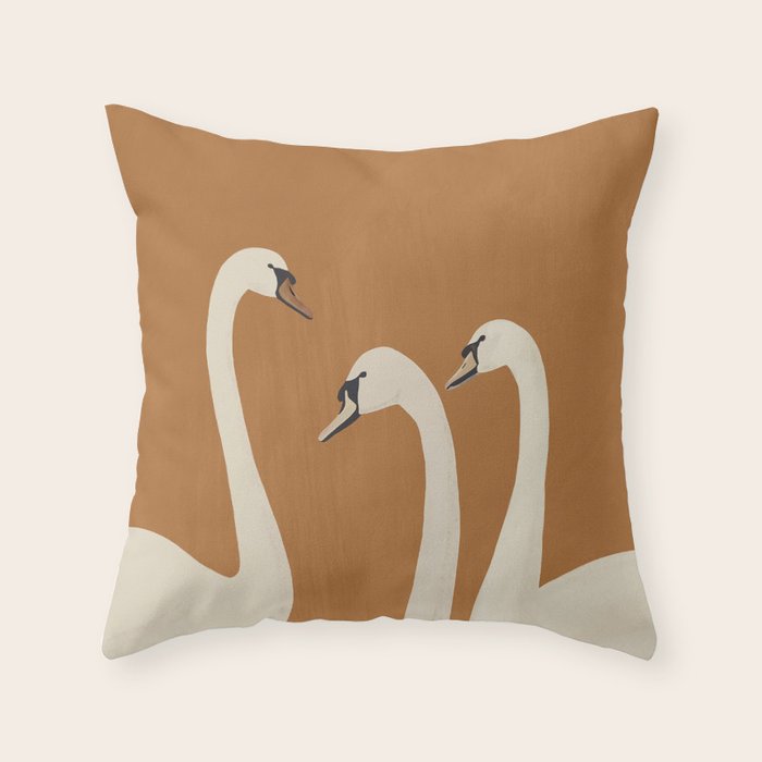 White Swans 2 Throw Pillow Gallery Image 1