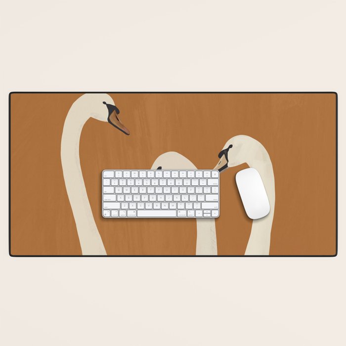White Swans 2 Desk Mat Gallery Image 1