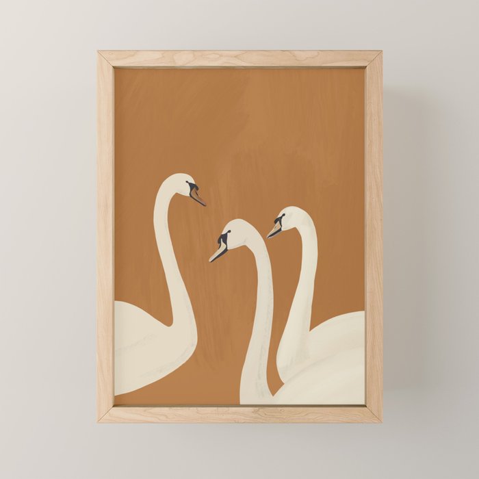 White Swans 2 Mini Art Print Gallery Image 1
