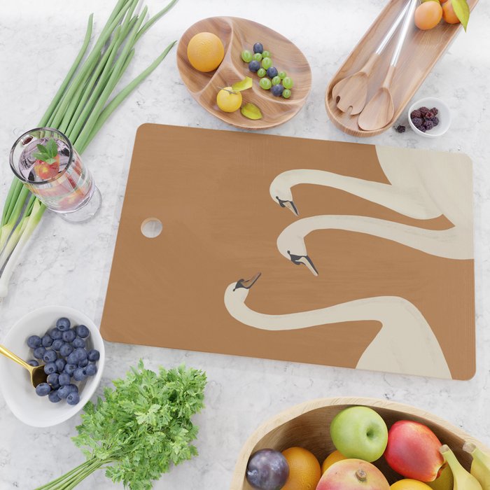 White Swans 2 Cutting Board Gallery Image 2
