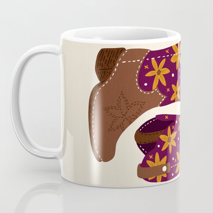 Cowgirl Boots - Fuchsia & Orange Coffee Mug Gallery Image 3