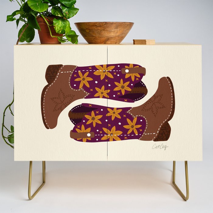 Cowgirl Boots - Fuchsia & Orange Credenza Gallery Image 1