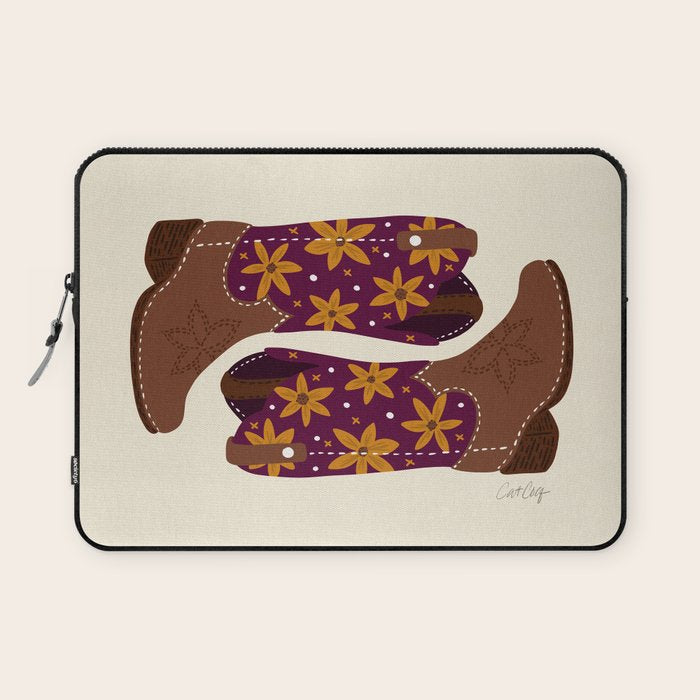 Cowgirl Boots - Fuchsia & Orange Laptop Sleeve Gallery Image 1