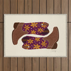 Cowgirl Boots - Fuchsia & Orange Outdoor Rug Gallery Image 1