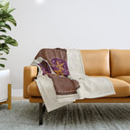 Cowgirl Boots - Fuchsia & Orange Throw Blanket Gallery Image 1