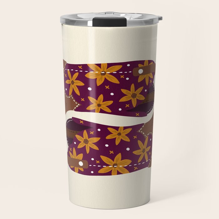Cowgirl Boots - Fuchsia & Orange Travel Mug Gallery Image 1