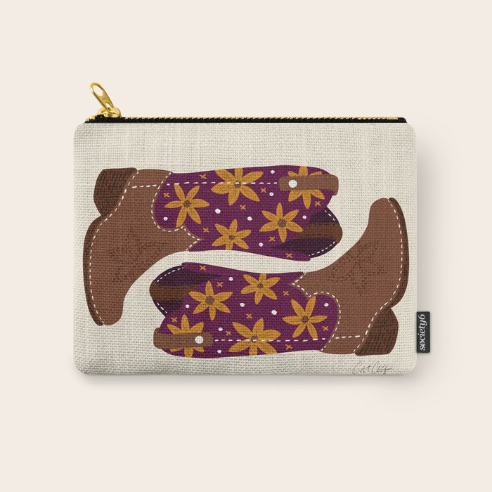 Cowgirl Boots - Fuchsia & Orange Carry All Pouch Gallery Image 1