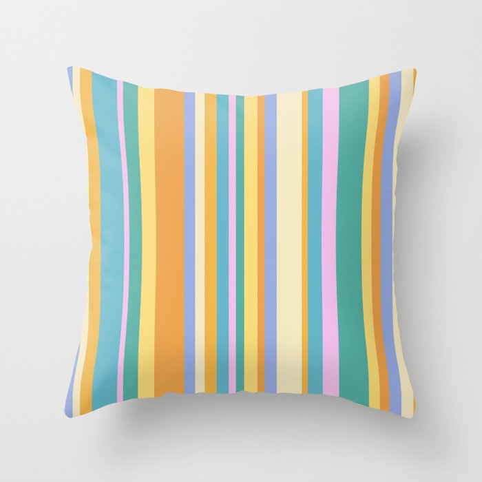Classic Stripes XXIV - 90s Summer Throw Pillow Gallery Image 6