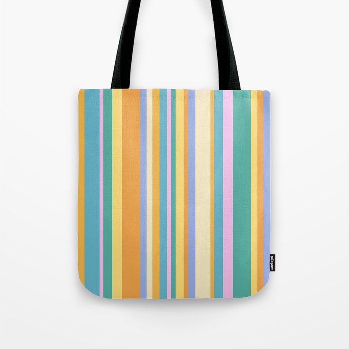 Classic Stripes XXIV - 90s Summer Tote Bag Gallery Image 1