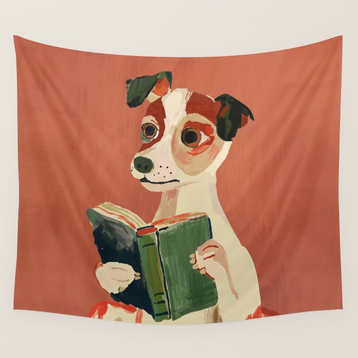 The Bookish Dog Wall Tapestry Gallery Image 4