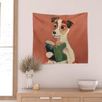 The Bookish Dog Wall Tapestry Gallery Image 2