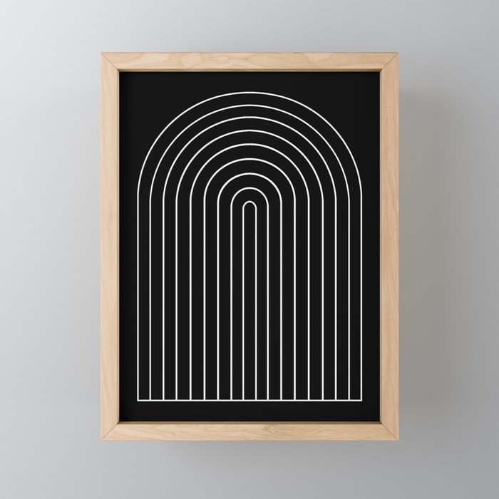 Minimal Arch III Black and White Modern Geometric Lines Mini Art Print Gallery Image 1