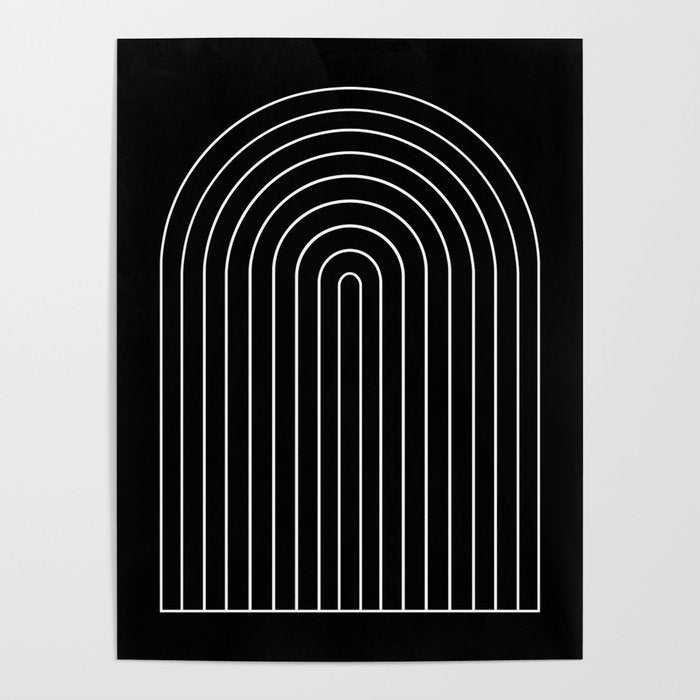 Minimal Arch III Black and White Modern Geometric Lines Poster Gallery Image 4