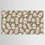 Modern Gingerbread Houses . Evergreen Tablecloth Gallery Image 2