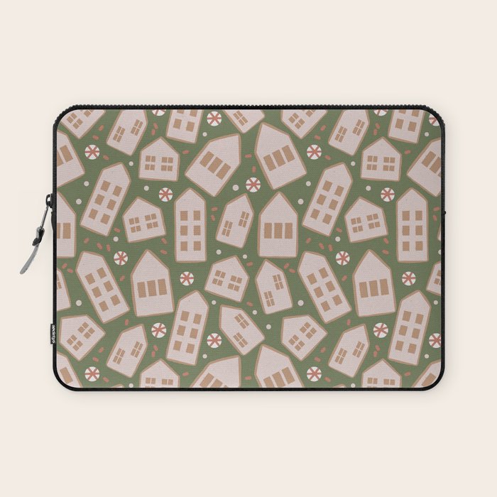 Modern Gingerbread Houses . Evergreen Laptop Sleeve Gallery Image 1