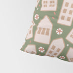 Modern Gingerbread Houses . Evergreen Pillow Sham Gallery Image 4