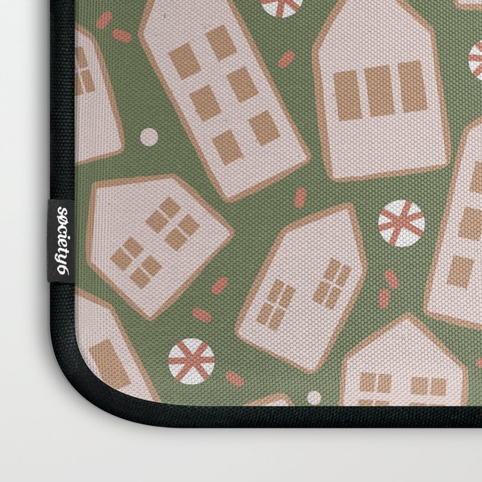 Modern Gingerbread Houses . Evergreen Laptop Sleeve Gallery Image 3