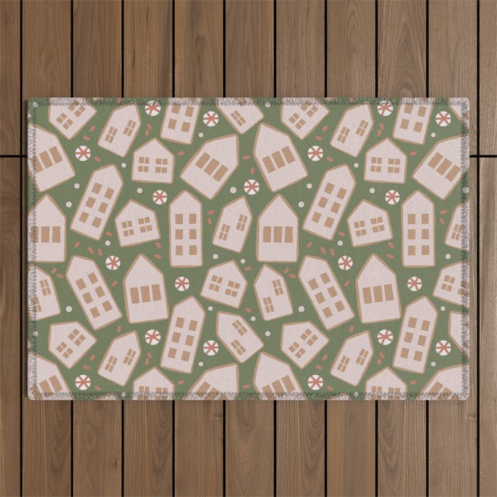 Modern Gingerbread Houses . Evergreen Outdoor Rug Gallery Image 1