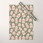 Modern Gingerbread Houses . Evergreen Wrapping Paper Gallery Image 1