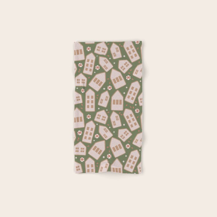 Modern Gingerbread Houses . Evergreen Bath Towel Gallery Image 1