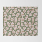 Modern Gingerbread Houses . Evergreen Throw Blanket Gallery Image 2