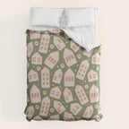 Modern Gingerbread Houses . Evergreen Duvet Cover Gallery Image 6