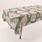 Modern Gingerbread Houses . Evergreen Tablecloth Gallery Image 1
