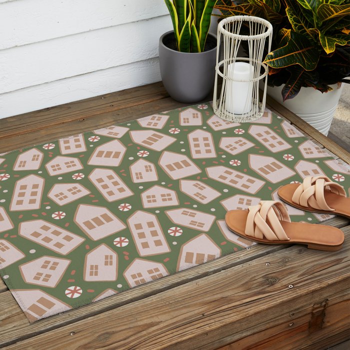 Modern Gingerbread Houses . Evergreen Outdoor Rug Gallery Image 2