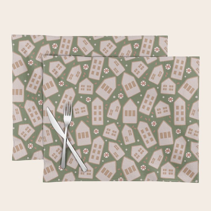 Modern Gingerbread Houses . Evergreen Placemat Gallery Image 1