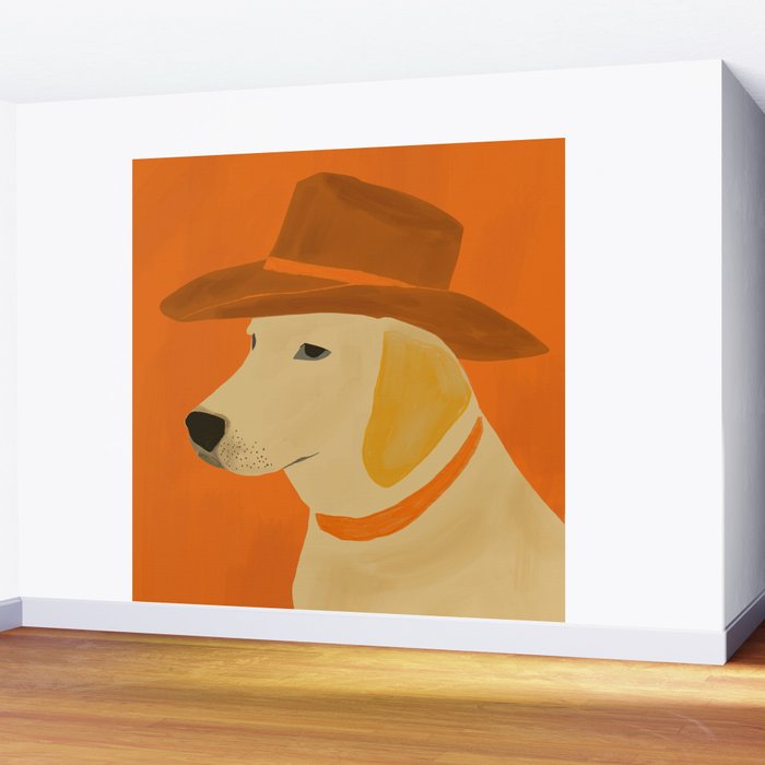 Dog With Hat  Wall Mural Gallery Image 2
