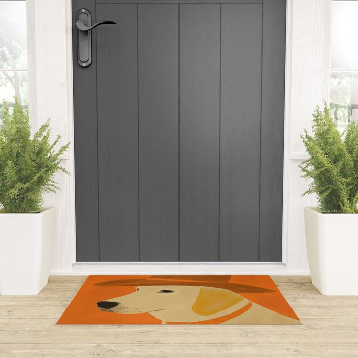 Dog With Hat  Welcome Mat Gallery Image 3
