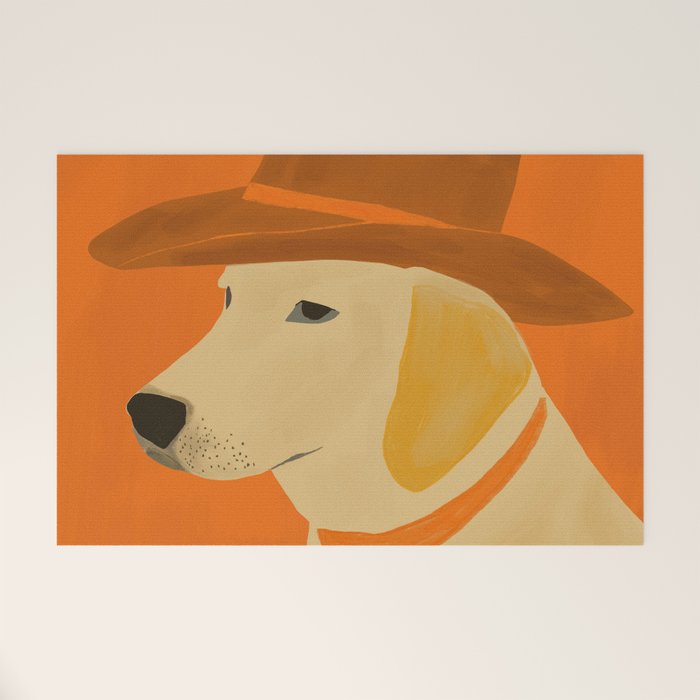 Dog With Hat  Welcome Mat Gallery Image 1