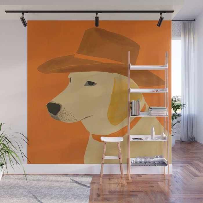 Dog With Hat  Wall Mural Gallery Image 1