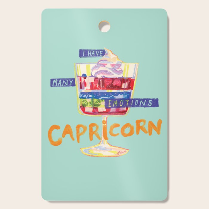 Capricorn Feelings in Pastel Green | Zodiac Series Cutting Board Gallery Image 1